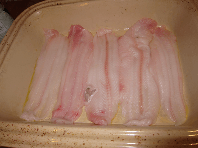 sole pie - lay out sole filets