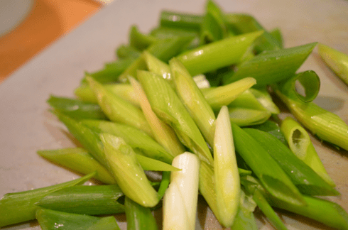 enoki spinach - scallions