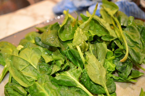 enoki spinach - spinach cleaned and chopped