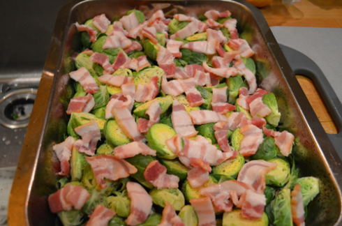 brussels sprouts - bacon on sprouts