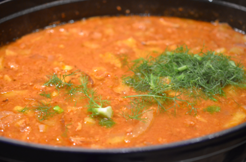 turkey chili - add fennel tops
