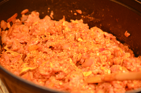 turkey chili - add turkey