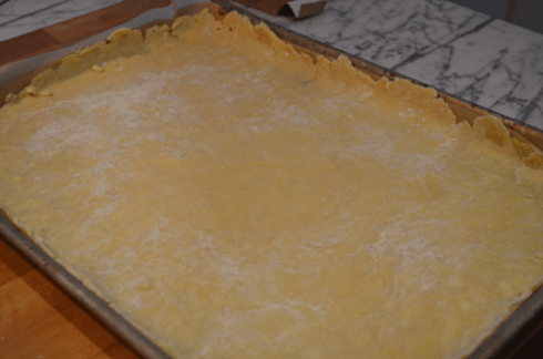 pear tart - dough rolled out