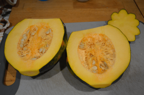 acorn  squash - halved