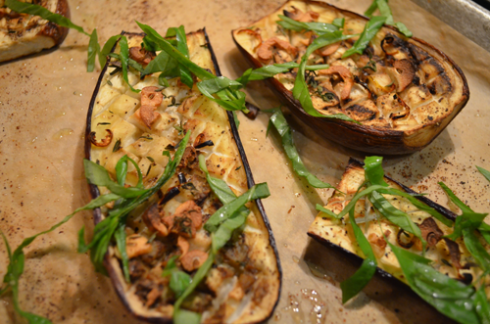 eggplant - garnish with  basil